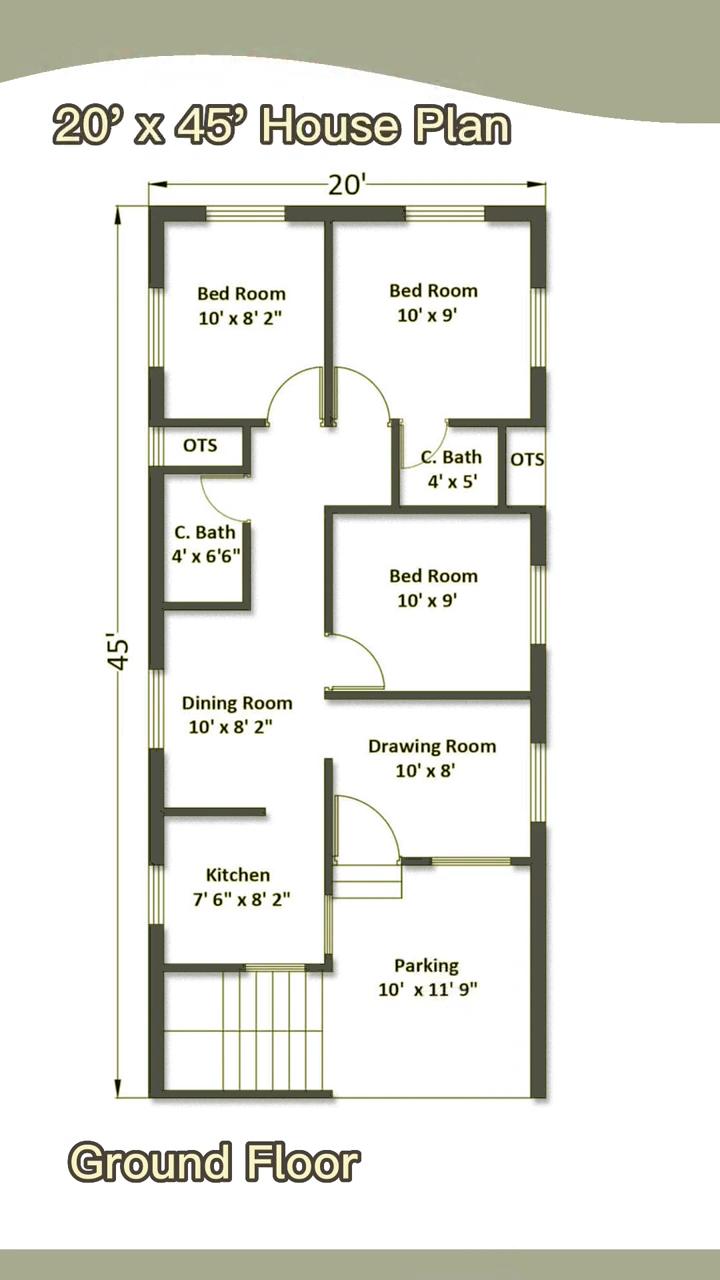 20 X 45 House Plan Ground Floor