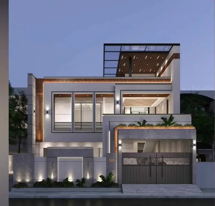 Modern House Design with Gated Car Parking