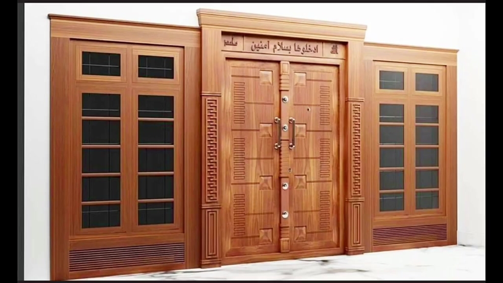 Wooden Door Design With Wooden Finish: (Vintage Design)