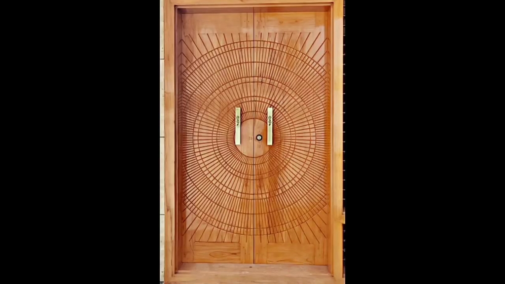 Simple Wooden Door Design With Detailing  :