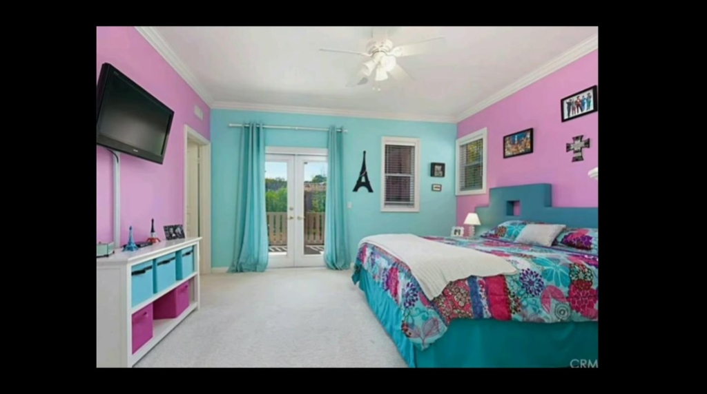 Combination of light pink and light blue for Bedroom