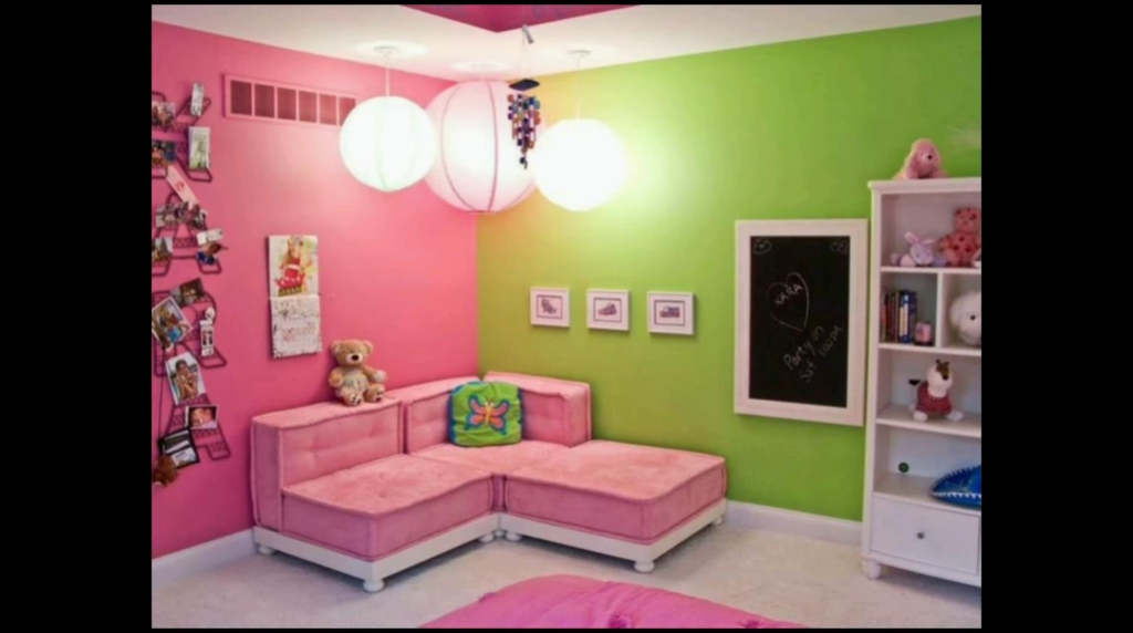 Combination of light pink and light green for Bedroom