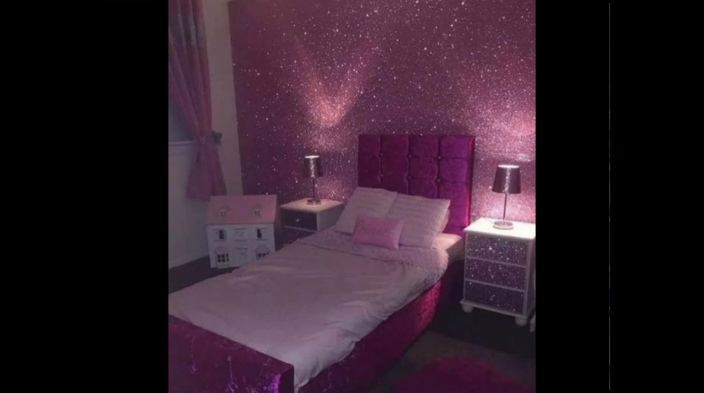 Unique light and dark pink sprinkle paint for kids' bedroom