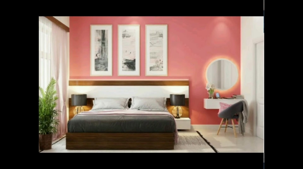 Light pink with some orange shade for bedroom walls