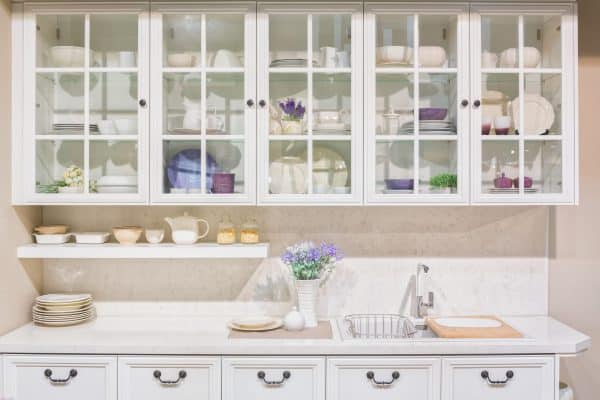 style upper glass kitchen cabinets